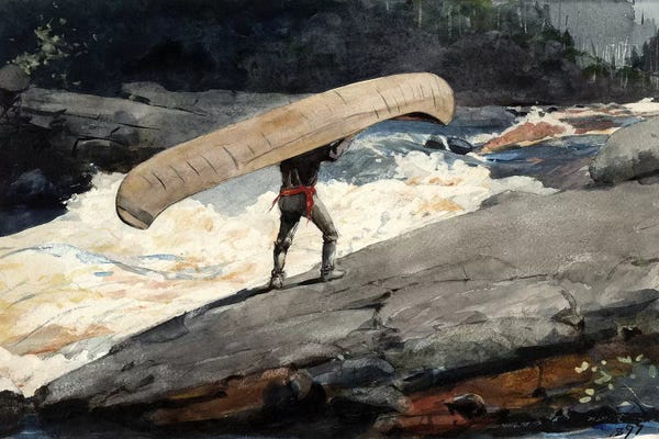 Canoes: The Portage, 1897 by Winslow Homer