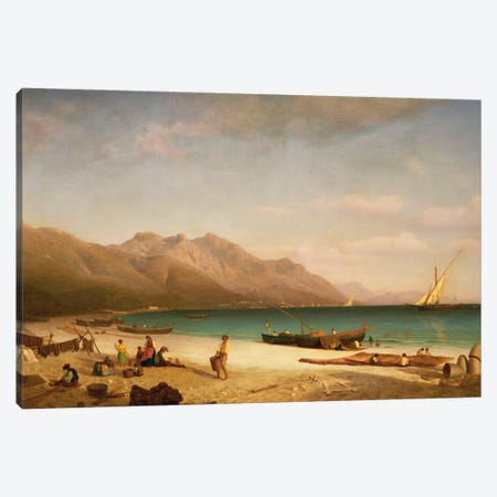 Bay Of Salerno, 1858 Canvas Print #BMN6527} by Albert Bierstadt Art Print