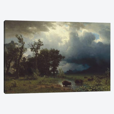 Buffalo Trail: The Impending Storm, 1869 Canvas Print #BMN6528} by Albert Bierstadt Canvas Art