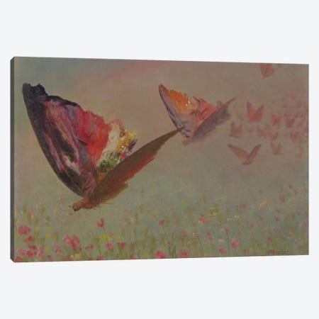 Butterflies With Riders Canvas Print #BMN6529} by Albert Bierstadt Canvas Wall Art