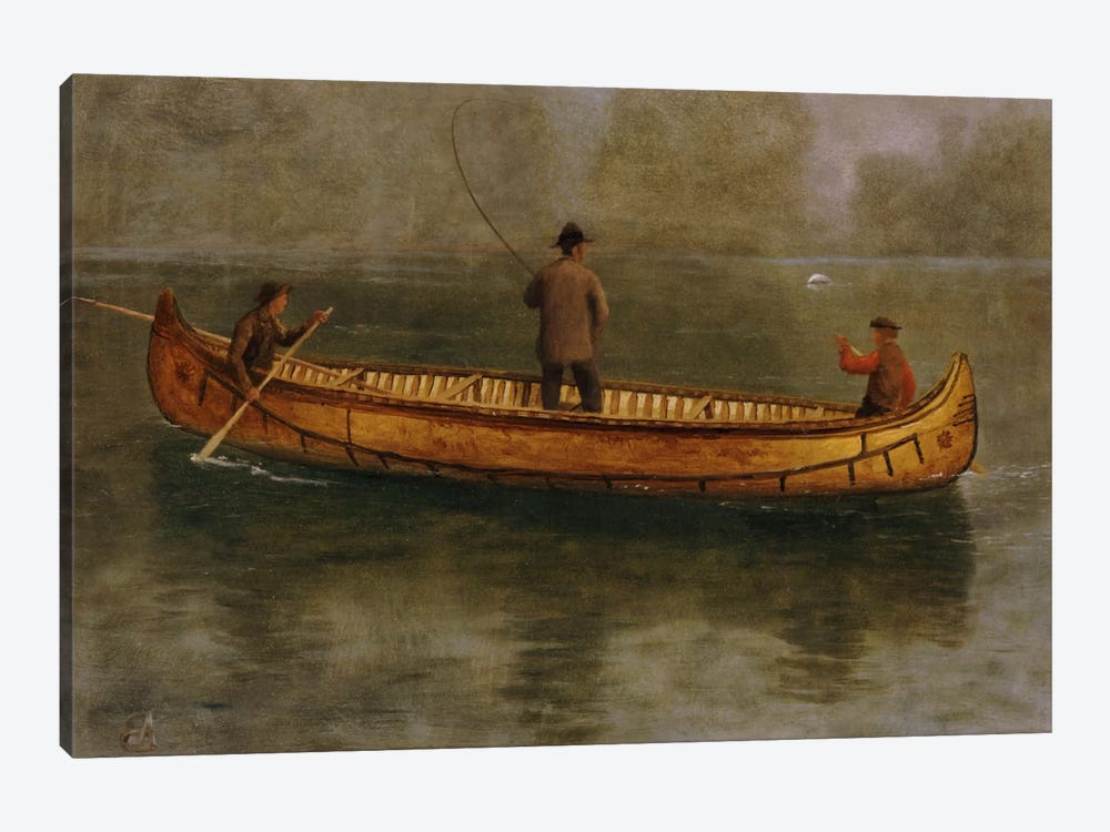 Fishing From A Canoe by Albert Bierstadt 1-piece Art Print
