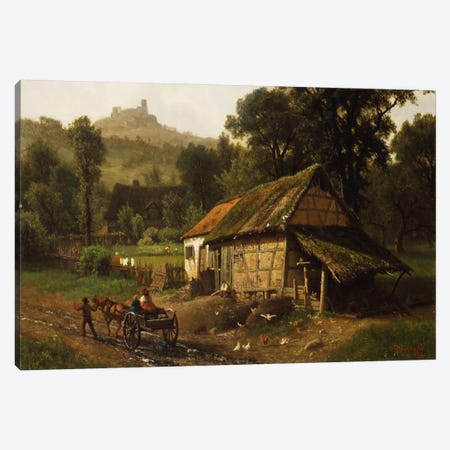 In The Foothills, 1861 Canvas Print #BMN6536} by Albert Bierstadt Canvas Art