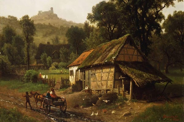 Hudson River School: In The Foothills, 1861 by Albert Bierstadt