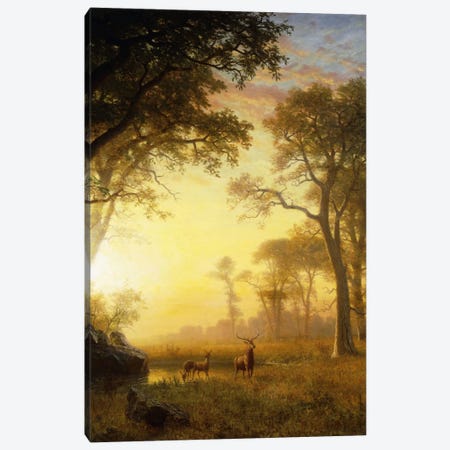 Light In The Forest Canvas Print #BMN6539} by Albert Bierstadt Art Print