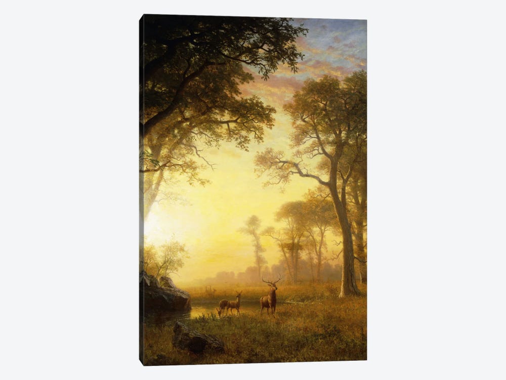 Light In The Forest by Albert Bierstadt 1-piece Canvas Print