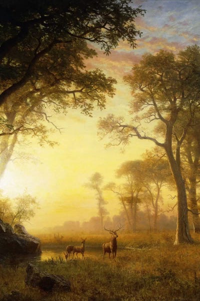 Albert Bierstadt: Light In The Forest by Albert Bierstadt