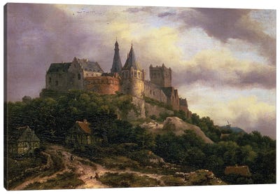 The Castle of Bentheim, mid 1650s  Canvas Art Print