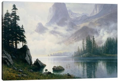Mountain Out Of The Mist Canvas Art Print - Hudson River School Art