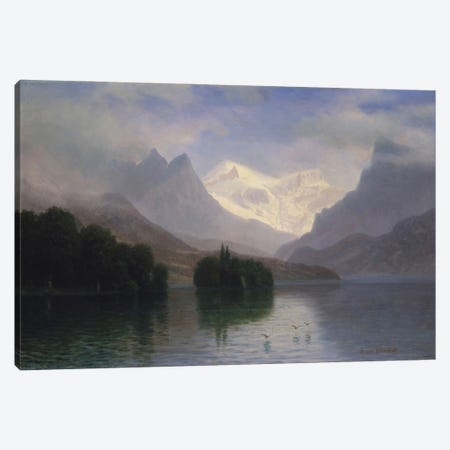 Mountain Scene, c.1880-90 Canvas Print #BMN6543} by Albert Bierstadt Canvas Wall Art
