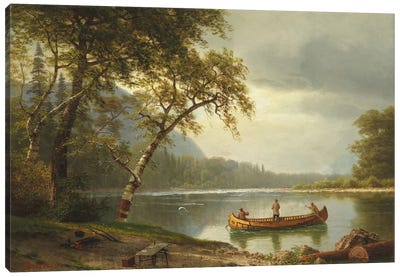 Salmon Fishing On The Caspapediac River (Quebec, Canada) Canvas Art Print - Quebec Art