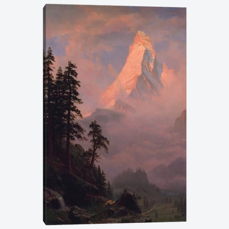 Sunrise On The Matterhorn, after 1875 Canvas Print #BMN6548} by Albert Bierstadt Canvas Artwork