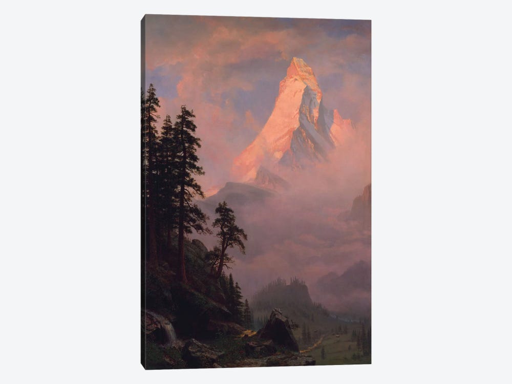 Sunrise On The Matterhorn, after 1875 by Albert Bierstadt 1-piece Canvas Print