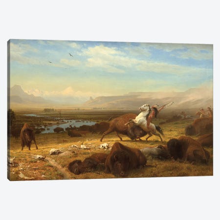 The Last Of The Buffalo, c.1888 Canvas Print #BMN6550} by Albert Bierstadt Canvas Art Print