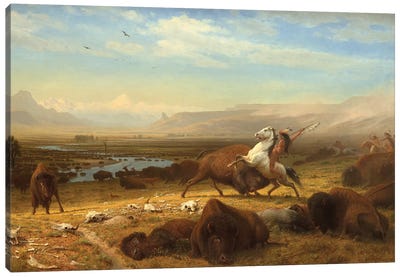 The Last Of The Buffalo, c.1888 Canvas Art Print - Albert Bierstadt