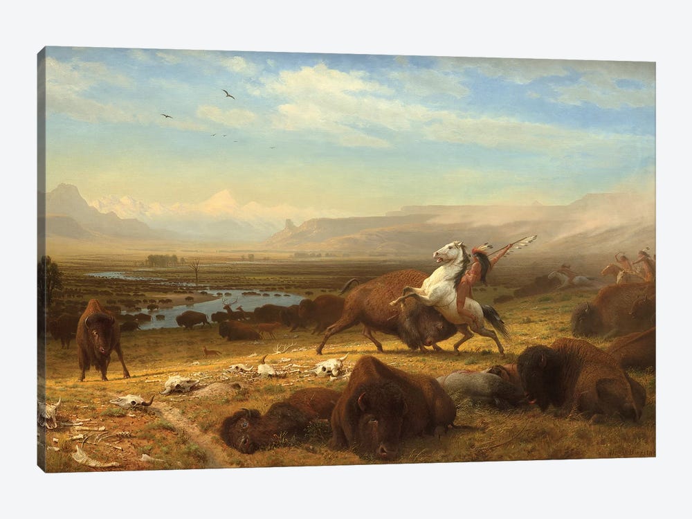 The Last Of The Buffalo, c.1888 by Albert Bierstadt 1-piece Canvas Artwork