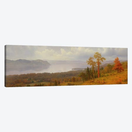View On The Hudson Looking Across The Tappen Zee Towards Hook Mountain, 1866 Canvas Print #BMN6551} by Albert Bierstadt Art Print