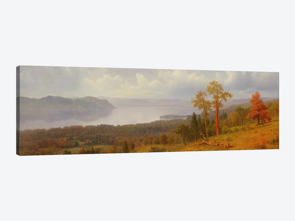 View On The Hudson Looking Across The Tappen Zee Towards Hook Mountain, 1866 by Albert Bierstadt 1-piece Canvas Print