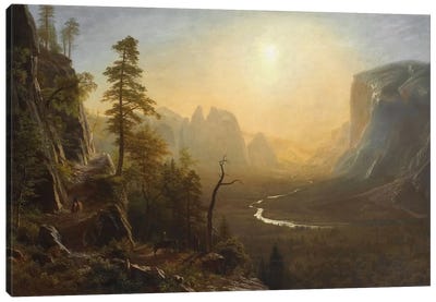 Yosemite Valley, Glacier Point Trail, c.1873 Canvas Art Print - Albert Bierstadt