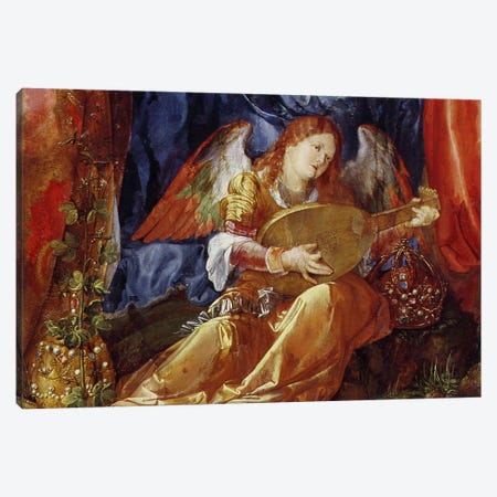 Detail Of The Angel Musician, The Feast Of The Rose Garlands, 1506 Canvas Print #BMN6561} by Albrecht Dürer Canvas Art
