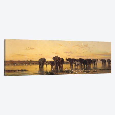 African Elephants  Canvas Print #BMN656} by Charles Emile de Tournemine Canvas Art