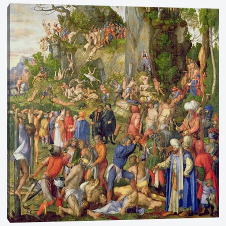 Martyrdom Of The Ten Thousand, 1508 Canvas Print #BMN6576} by Albrecht Dürer Canvas Artwork