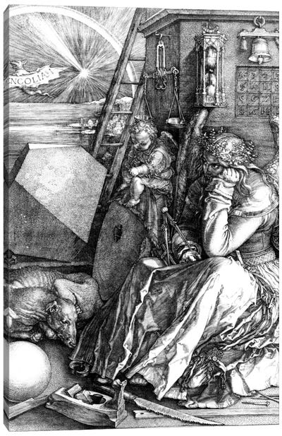 Melancholia, 1514 Canvas Art Print - Albrecht Durer