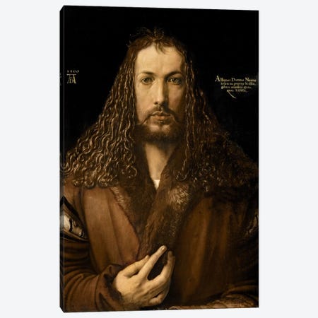 Self Portrait At The Age Of Twenty-Eight, 1500 Canvas Print #BMN6581} by Albrecht Dürer Canvas Wall Art