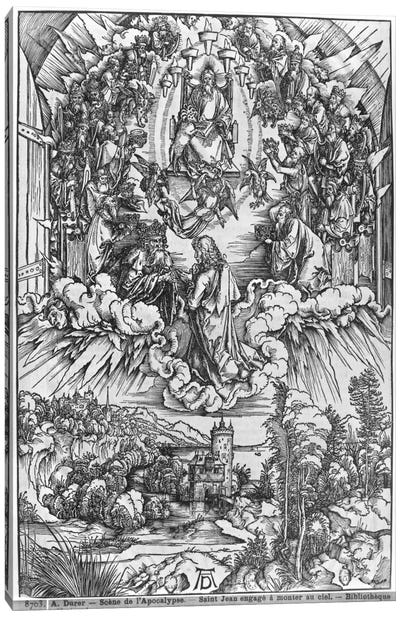 St. John Before God The Father And The Twenty-Four Elders (Illustration From The Apocalypse - German Edition) Canvas Art Print - Albrecht Durer