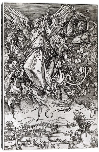St. Michael And The Dragon (Latin Edition), 1511 Canvas Art Print - Renaissance Art