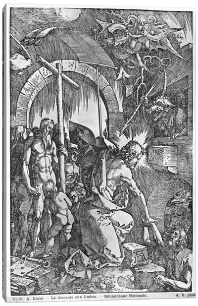 The Descent Of Christ Into Limbo (Illustration From The Great Passion) Canvas Art Print - Albrecht Durer
