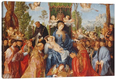 The Feast Of The Rose Garlands, 1506 Canvas Art Print - Albrecht Durer