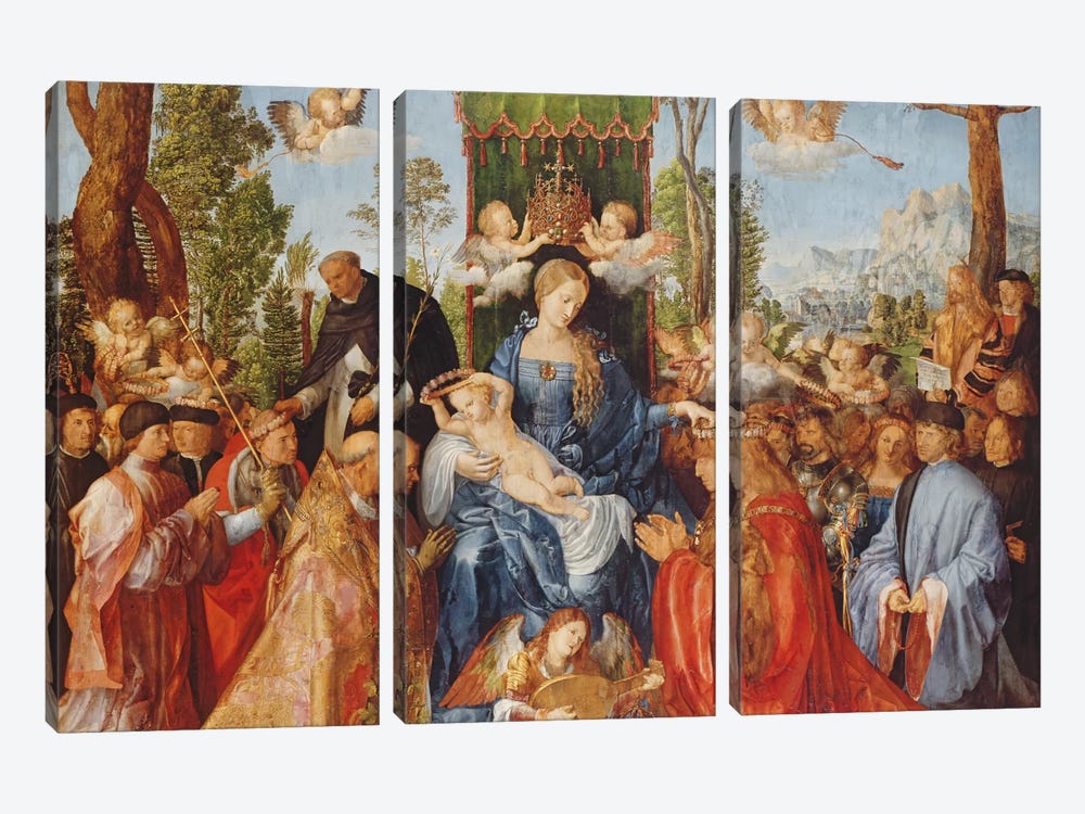 The Feast Of The Rose Garlands, 1506 by Albrecht Dürer 3-piece Canvas Art