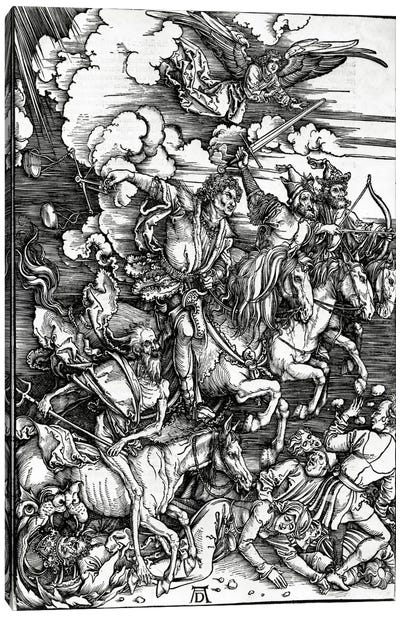 The Four Horseman Of The Apocalypse, 1498 Canvas Art Print