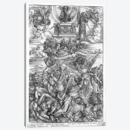 The Four Vengeful Angels (Illustration From The Apocalypse - Latin Edition) Canvas Print #BMN6595} by Albrecht Dürer Canvas Art