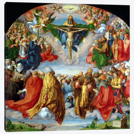 The Landauer Altarpiece, All Saints Day, 1511 Canvas Print #BMN6596} by Albrecht Dürer Canvas Wall Art