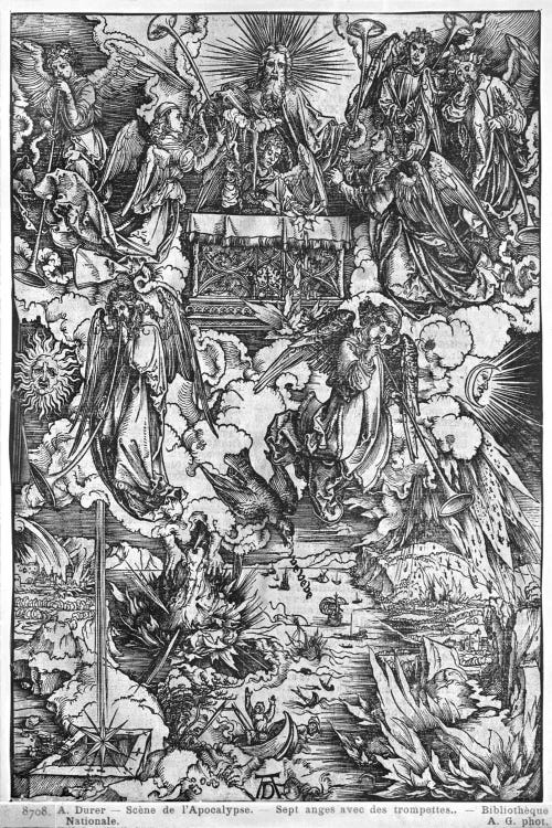 The Opening Of The Seventh Seal, The Seven Angels With The Trumpets (Illustration From The Apocalypse - Latin Edition)