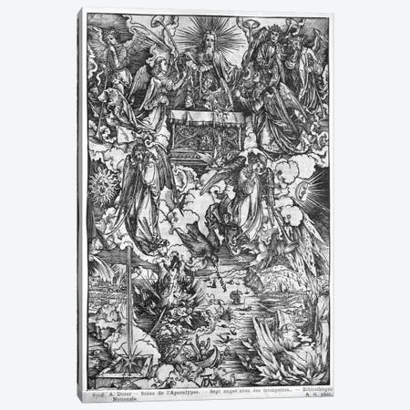 The Opening Of The Seventh Seal, The Seven Angels With The Trumpets (Illustration From The Apocalypse - Latin Edition) Canvas Print #BMN6599} by Albrecht Dürer Canvas Print