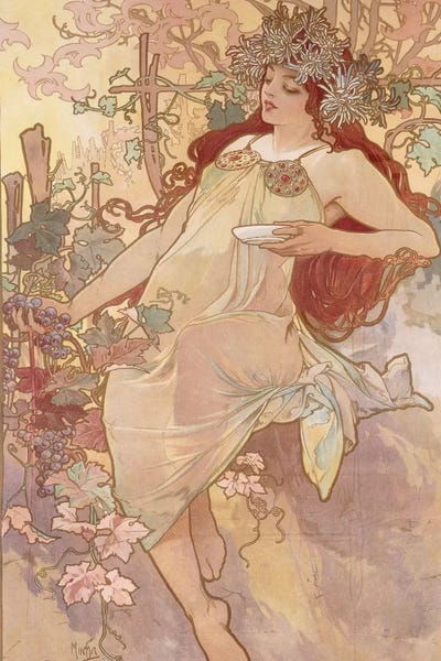 Autumn (Automne), c.1896 by Alphonse Mucha art print