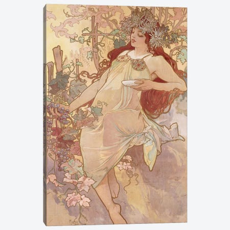 Autumn (Automne), c.1896 Canvas Print #BMN6609} by Alphonse Mucha Canvas Art Print