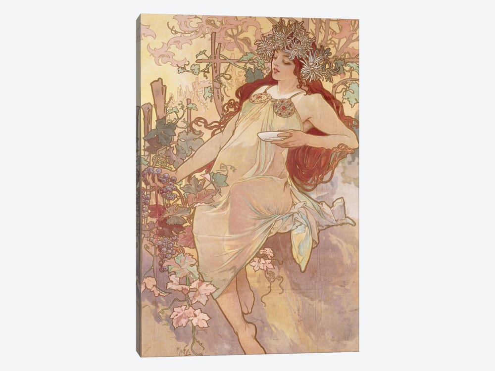 Autumn (Automne), c.1896 by Alphonse Mucha 1-piece Canvas Art