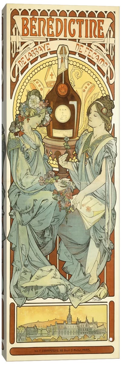 Benedictine, 1898 Canvas Art Print - Alphonse Mucha