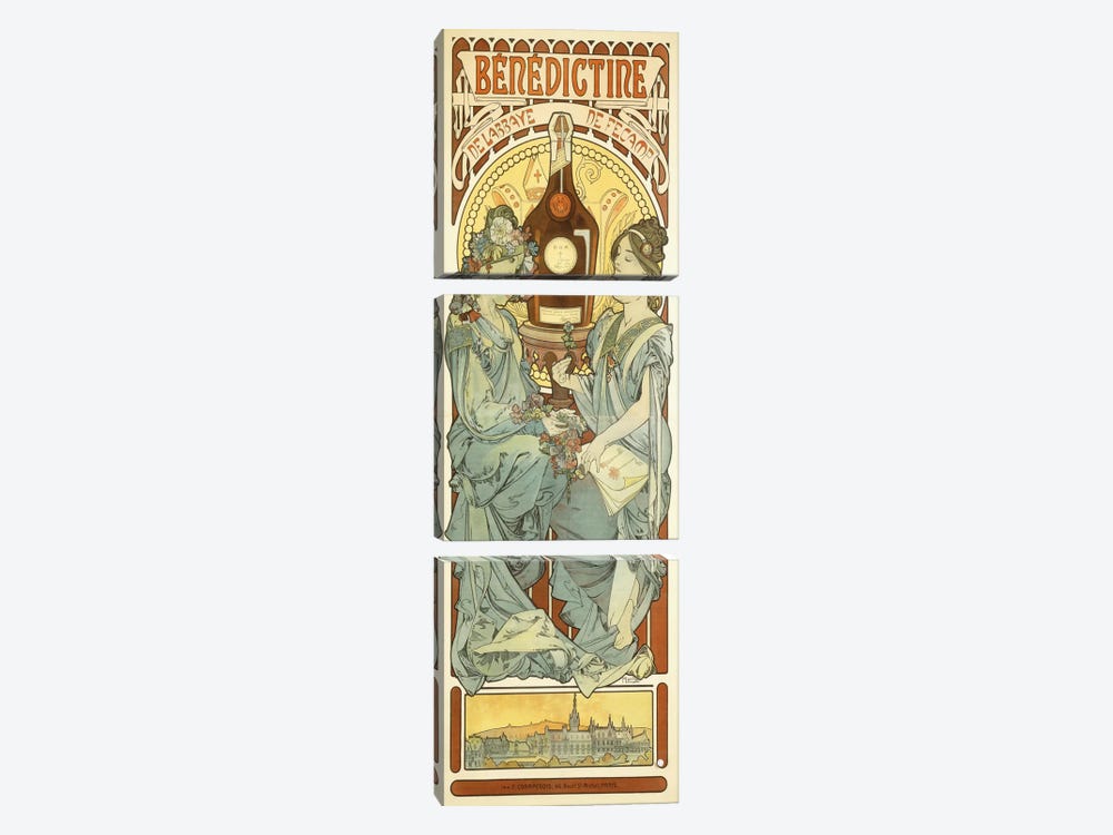 Benedictine, 1898 by Alphonse Mucha 3-piece Canvas Art