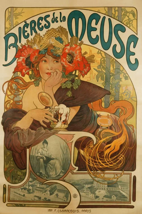 Bieres de La Meuse (Meuse Beer) Advertisement, 1897