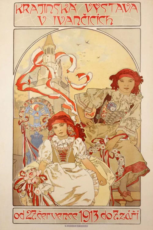 Krajinska Vystava V Ivancicich, 1913 by Alphonse Mucha wall art