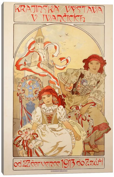 Krajinska Vystava V Ivancicich, 1913 Canvas Art Print - Alphonse Mucha
