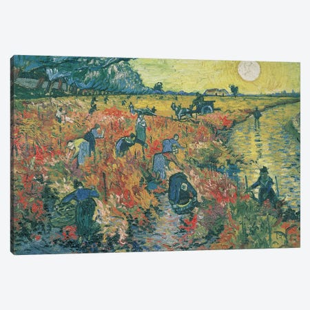 Red Vineyards at Arles, 1888  Canvas Print #BMN661} by Vincent van Gogh Canvas Wall Art