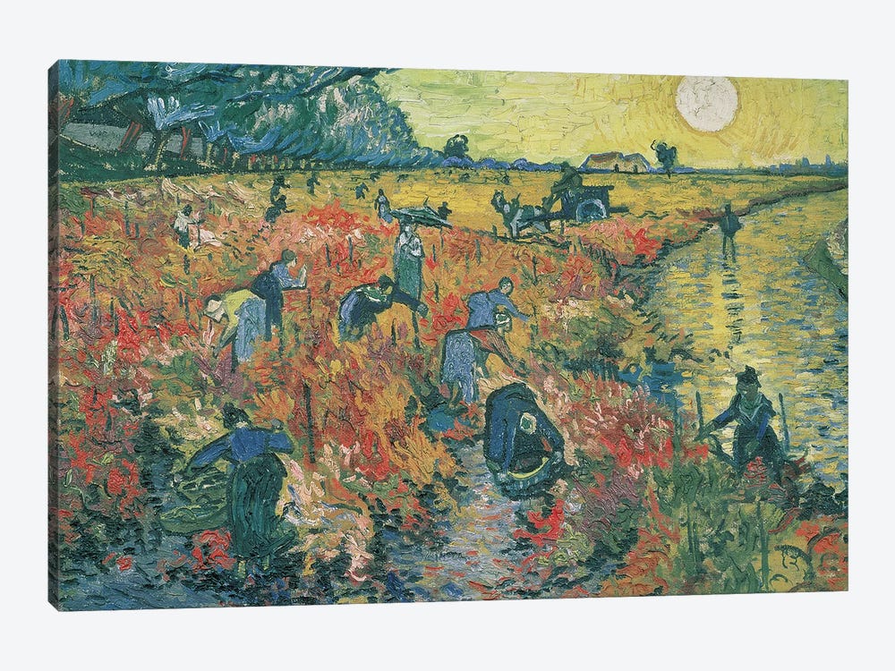Red Vineyards at Arles, 1888  by Vincent van Gogh 1-piece Canvas Art