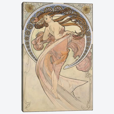 La Danse, 1898 Canvas Print #BMN6620} by Alphonse Mucha Canvas Art Print