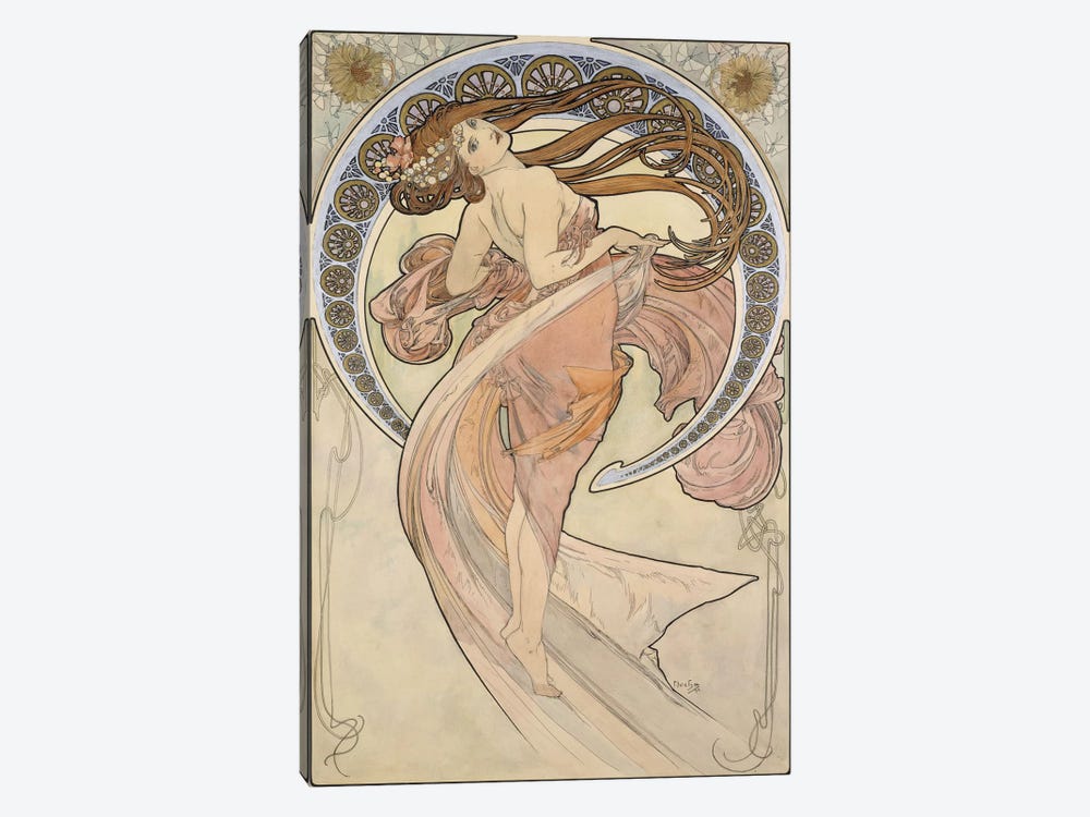La Danse, 1898 by Alphonse Mucha 1-piece Canvas Art Print