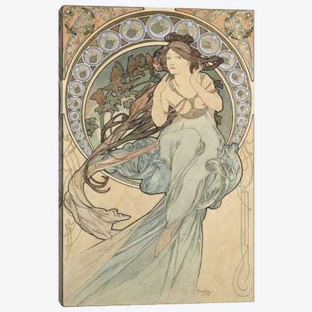 La Musique, 1898 Canvas Print #BMN6621} by Alphonse Mucha Canvas Print